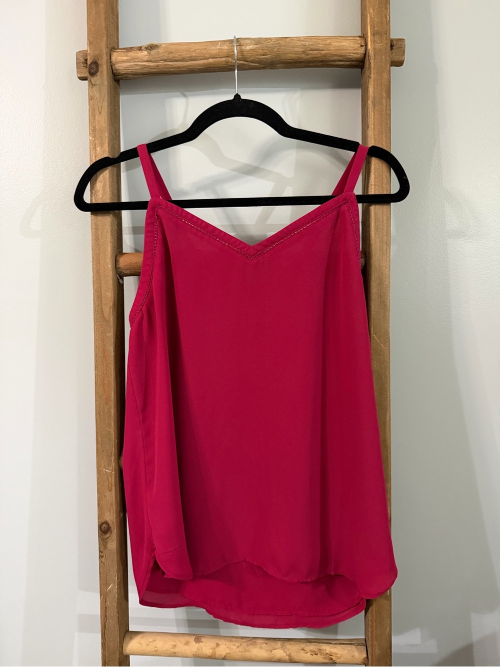 LOFT Bright Fuchsia V-Neck Spaghetti Strap Cami